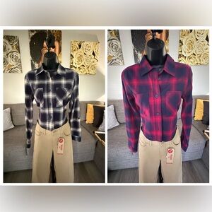 Dickies Plaid Crop Flannels